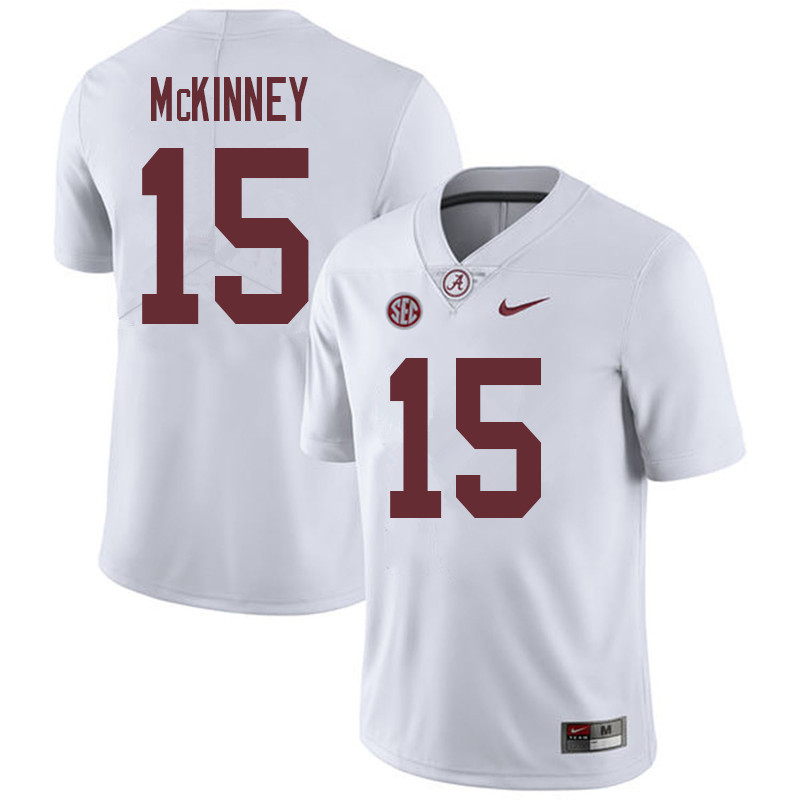 Alabama Crimson Tide Men's Xavier McKinney #15 White NCAA Nike Authentic Stitched 2018 College Football Jersey CS16F16SC